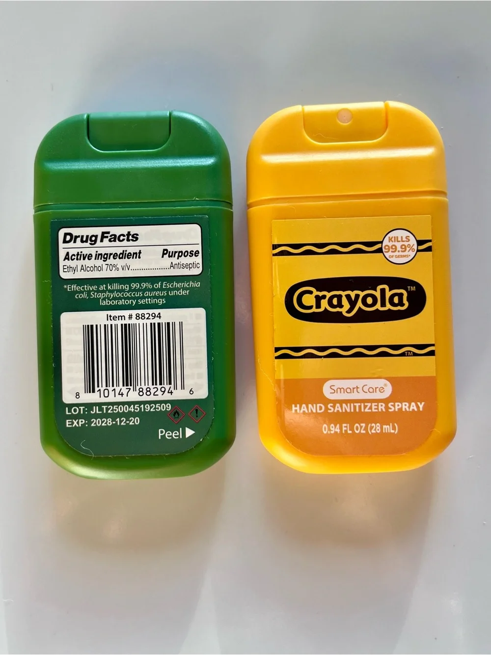 Crayola Smart Care Hand Sanitizer Spray Set of 2 - Green & Yellow (0.94 fl oz)